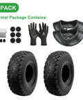Rugged 4.10/3.50-4 Tire With Inner Tube And Bent Valve Stem Universal Replacement For Lawn Mowers Hand Trucks Package