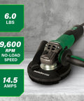 Heavy Duty Concrete Renovation Grinder Kit With 14.5 Amp High Torque Motor, 5 Inch Sanding And Coating Removal Power displayed