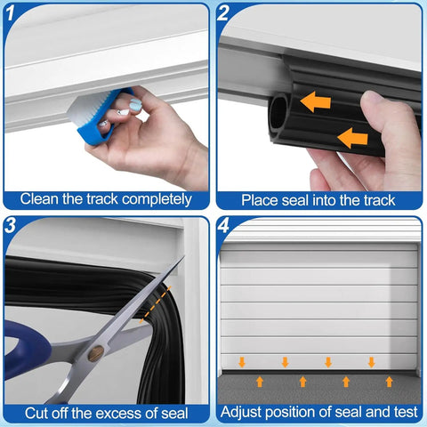 Installation steps for Garage Door Bottom Seal Kit 10 Foot Weather Stripping For Double Track Black Rubber Replacement Strip