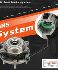 Front Wheel Hub And Bearing Assembly 6 Lug With Abs For Nissan Frontier Pathfinder Xterra Equator 4WD 4X4 visualization with ABS system