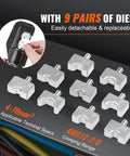 Heavy-Duty Hydraulic Crimping Tool Kit for AWG 12 to 2/0 Copper and Aluminum Terminals with 9 pairs of detachable dies