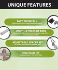 Unique features of Beefy 60 Inch Brushed Nickel Top Mount Bi Folding Sliding Barn Door Hardware Kit showing installation ease and quality parts.
