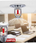 Top Notch 10 Pack Fire Sprinkler Heads Crafted From Heavy Duty Copper With Quick Response Activation At 155 Degrees Fahrenheit and Half Inch Thread Mount
