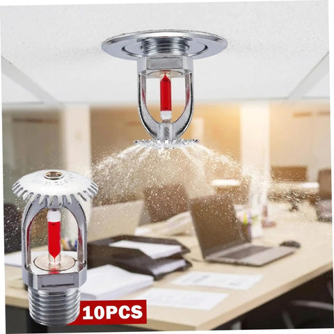 Top Notch 10 Pack Fire Sprinkler Heads Crafted From Heavy Duty Copper With Quick Response Activation At 155 Degrees Fahrenheit and Half Inch Thread Mount