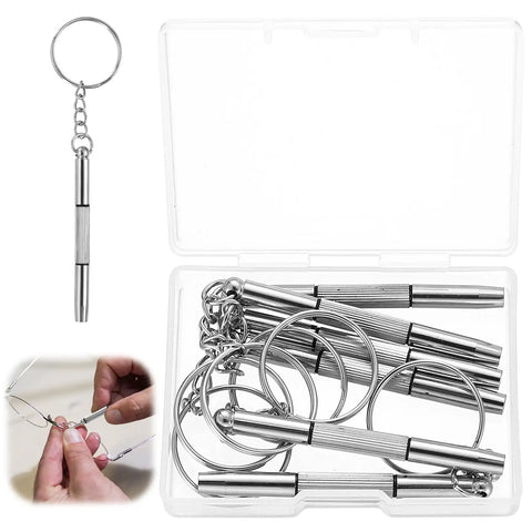 Six Piece Eyeglass Screwdriver Kit 3 In 1 Multifunction Eyeglasses Repair Tool Set With Keychain Case For Tiny Mini Glasses And Watch Lenses