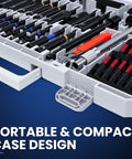 All In One 86 Piece Magnetic Impact Nut Driver And Bit Set With SAE And Metric Sizes displayed in carrying case