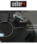 Lid mounting holes for Charcoal And Gas Grill Replacement Thermometer With One And Thirteen Sixteenths Inch Diameter For Q Series