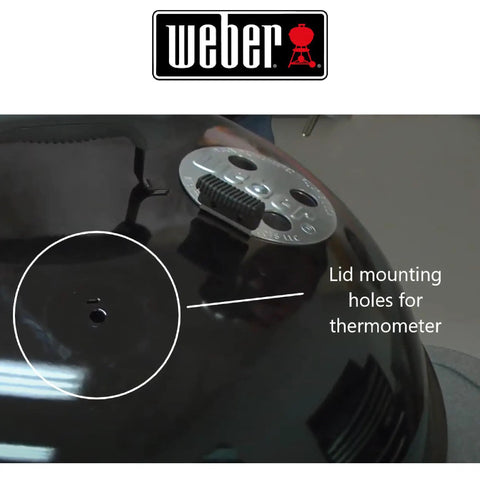 Lid mounting holes for Charcoal And Gas Grill Replacement Thermometer With One And Thirteen Sixteenths Inch Diameter For Q Series
