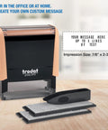 Badass DIY Self Ink Stamp Kit With Swap Out Character Panels And Tweezers Designed For Quick Return Address Stamping Small Business Parcel Or Thank You Card Layouts on a wood surface with character panels.