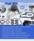 Heavy Duty Timing Belt Kit Water Pump Upgrade TBK138 Keeps Your Ride Smooth Like Butter Fits 87 To 2001 Toyota Models With Camry RAV4 MR2 Celica Solara Save Cash On Repairs And Get Top Tier Premium Quality Performance Today Reliable Simple Fast Setup. timing belt kit parts laid out