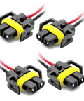 4 Pack H11 H9 H8 880 881 Female Wiring Adapters Harness Sockets For Headlights And Fog Lights OEM Replacement Easy Plug And Play