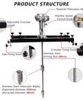 Industrial Pneumatic IBC Tote Mixer With Folding Blade For Thick Materials, Air Agitator For Paints And Inks, 264 Gallon Capacity, 0-2500 RPM, Motor Options One Half HP, Three Quarters HP, Or One HP, Heavy-Duty Blending, stainless steel stirring rod and adjustable crossbar