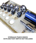 Pipe Dimple Dies Five Piece Set for Off Road Fabrication CNC Machined 4140 Chrome Moly Steel on metalwork table