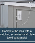 Ultra Fast USB C And USB A Wall Outlet 15 Amp Tamper Resistant Decorator Duplex Receptacle With White Finish 6.0A Charging Ports