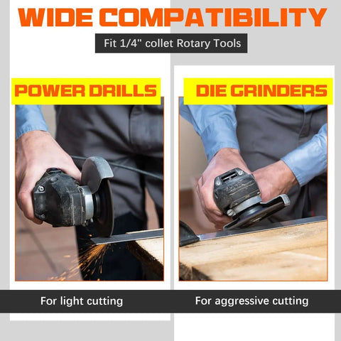 50 Pack 2 Inch Die Grinder Cut Off Wheels With Three Eighths Inch Arbor And One Quarter Inch Stem Mandrel Holder Kit for tools