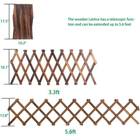 Expandable Wood Lattice Panels For Outdoor Decor 75 X 11.8 Inches Adjustable Fence Wall Garden Trellis Frame For Climbing Plants Like Ivy Roses And Vines Easy Install Patio Yard Accent 1 Pack