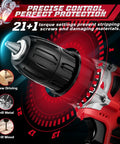 Close-up of 20V Cordless Power Drill Set With Dual 2000mAh Batteries 30Nm Torque 21 And 1 Clutch Settings Two Speeds Built In LED