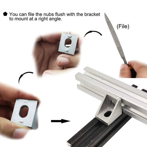Filing 20 Sets 2020 Aluminum Extrusion T Slot Corner Brackets Kit With 40 M5 Bolts Nuts and 40 T Slot Nuts for precise fit on rails.