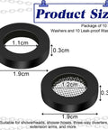 20 Pack Shower Head Gasket Set With Screen Filters And Rubber Washers For One Half Inch Hoses And Fixed Or Handheld Shower Heads, Stainless Steel Seal O Rings To Prevent Leaks And Keep Water Flow Strong, 1.9cm size