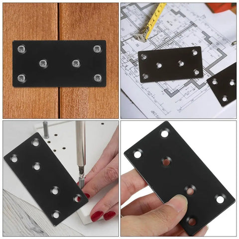 Heavy Duty L Bracket Corner Brace 6 Hole Flat Mending Plates for Wood Furniture Mounting and Cabinet Repair in use