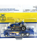 One Sixty Four Scale FFA Die Cast Pulling Tractor With Sled Nine Inch Long Farm Toy For Ages 3 Plus Totally Great For Collectors