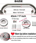 Brushed Nickel Shower Grab Bar 16 Inch with 1.25 Inch Diameter Stainless Steel Safety Assist Hand Rail, Wall Mounted installation guide