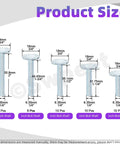 40 Piece T Track Bolts Set in Five Sizes 1/4-20 Through 2 Inches, Silver Tee Bolts size chart showing dimensions of each bolt.