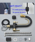 d/Black/Ch Kitchen Pull-Out Water Filter Faucet - 2/3 Way Mixer Tap components with hoses and parts for installation.