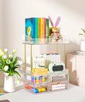 Slick 4 Tier Clear Makeup Organizer Featuring Four Spacious Drawers For Bathroom Counter Storage Effortlessly Stores Perfume And Skincare Essentials To Keep This Space Crisp And A Real Talk Game Changer For Everyday Use, showcasing books and decorative items.