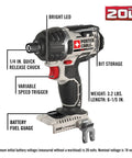 Rock Solid Cordless Drill And Impact Driver Combo Kit Packing Two Powerful Tools For Nitty Gritty Projects With Compact Build High Torque Kick And Reliable Performance Made For Diy Hustlers And Pros Alike - portable 20V cordless impact driver with LED and quick release chuck.