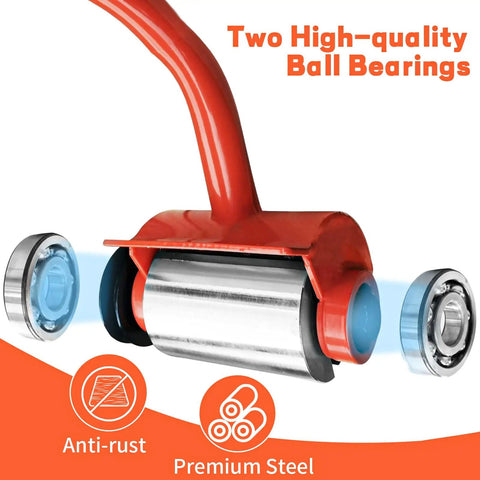 Log Peeler Debarker Attachment For Chainsaws Easy Firewood Prep Tool showing steel roller with ball bearings and anti-rust feature