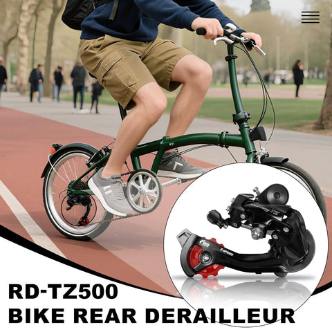 RD-TZ500 6/7 Speed Rear Derailleur Direct Mount for Mountain and Road Bikes, Crisp Shifting, 11T Guide Pulley close-up