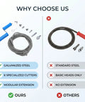 Tough As Nails 3 Meter Drain Auger With Compatible Drill Attachment Flexible Plumbing Snake For Kitchens Bathrooms And Showers Solid Alloy Steel parts comparison including galvanized steel components.