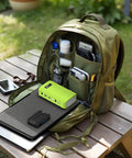 Portable Solar Generator Kit 24000mAh 65W Power Station With Panel Included 110V AC Outlet 88Wh Rechargeable in outdoor setup