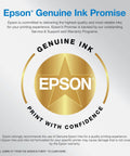 Epson Genuine Ink Promise logo with gold star design highlighting reliability and quality printing experience.