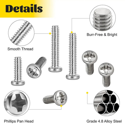 1140 Piece Micro Pan Head Machine Screw Kit For Electronics Eyeglasses Watches And Clocks M1 M1.2 M1.4 M1.6 M1.7