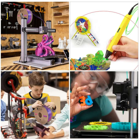 Tri Color Silk PLA 3D Printer Filament Bundle 1.75mm Color Changing Silk PLA Multicolor used in various 3D printing projects