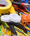 Four Piece White Synthetic Rubber Grommet Kit With High Elasticity And Easy Installation, Cable Protector And Waterproof Wire Gasket For Automotive Wiring And Electrical Wire Protection white rubber grommets beside wiring tools