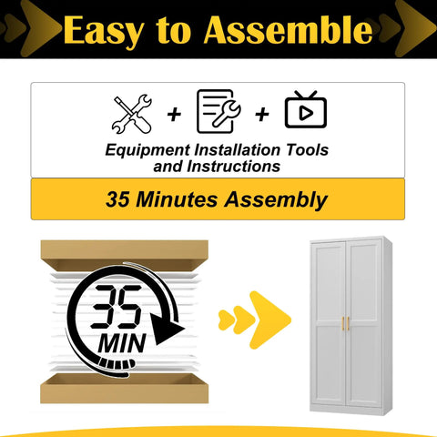 White Metal Pantry Cabinet 71 Inch Tall Kitchen Storage Organizer With Doors And Four Adjustable Shelves Two Gold Handles