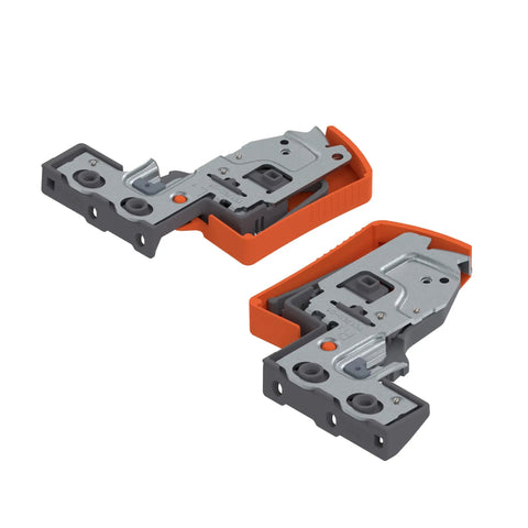 21 Inch Undermount Drawer Slides With Soft Close Action, steel hardware and orange plastic housing for easy drawer installation.