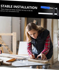 Woman using Four Pack Woodworking Clamps Durable Spring Fixing Tools With Beefy Grip For Quick Board Securing Clips on tabletop