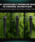 Auto Drip Irrigation Kit adjustable 360° sprinkler heads for precise indoor grow tent watering, 8 drip emitters visible