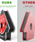 Comparison of Six Magnet Welding Set With 2x25Lb 2x50Lb 2x75Lb Arrow Holder vs single layer welding magnet