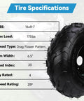 Go Kart Tire With Rim 16x8-7 Replacement For Coolster 110cc 125cc 150cc ATVs And Quad Go Karts Beefy All Terrain Wheel