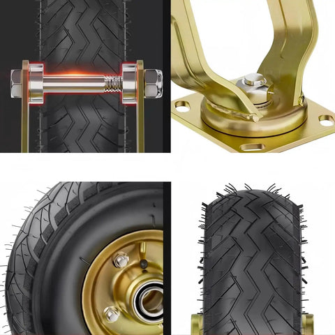 Heavy Duty Swivel Casters Kit With 10 Inch Rubber Tread Wheels For Workbenches, Carts, Trolleys And Shelves, product details