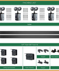 12 Foot Ceiling Mount Double Sliding Barn Door Hardware Kit For Exterior Use Beefy Box Track System Supports Up To 300 Pounds Fits Two 36 Inch Doors Hardware Only No Door Included Easy Install And Durable Steel Finish packing list with brackets, rollers, and tracks visible