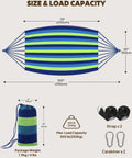 Cotton Hammock Portable Hanging Bed With Tree Straps Easy Setup Indoor Outdoor 550 Pound Capacity Dope Comfort dimensions