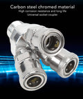 3 Way Quick Connect Air Hose Splitter Universal Type Male Thread Swivel Air Compressor Fittings