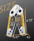Beefy Adjustable Angle Welding Magnet 20 To 200 Degrees With 77 Lb Magnetic Pull showing size dimensions on a dark background