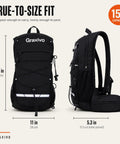 Front and side view of Hydration Backpack With 2L BPA Free Water Bladder Lightweight Daypack With Waist Pockets And Helmet Holder